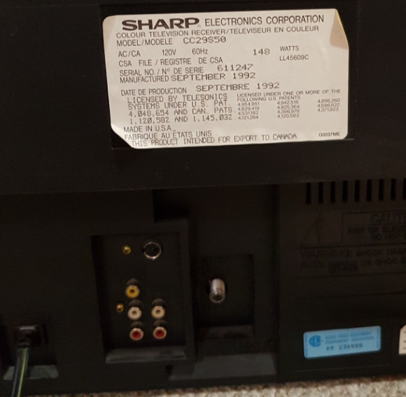 SHARP  29 inch CRT TV in TVs in Saskatoon - Image 3