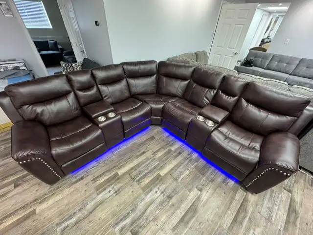 New 3 PC Power Recliner Sectional With Cup Holders Huge Sale in Chairs & Recliners in Barrie - Image 2