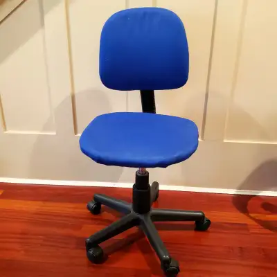 Blue Fabric Office Chair with Wheels – Only $10, View more
