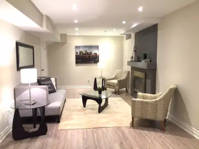 Bright and spacious 2 bedrooms with pot lights, living room, kitchen, double door closet, 1 washroom...