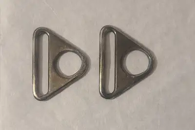 Pair of 40mm Metal Triangle Bag Rings for Attaching Straps, View more