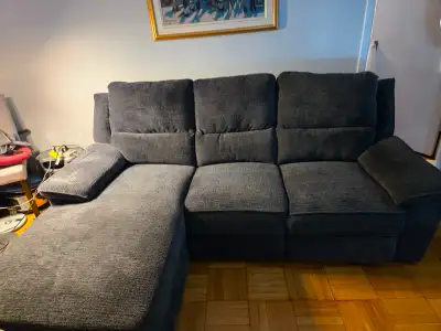 BEAUTIFUL, COZY RECLINER COUCH WITH CHAISE - LIKE NEW!!!!, View more