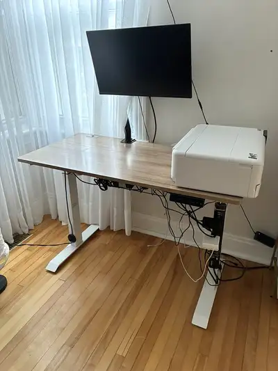 Large Electric Standing Desk with Wood Top, View more