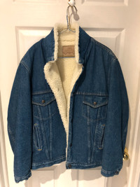 Vintage Dan Cooper Sherpa Denim Jacket - Size L