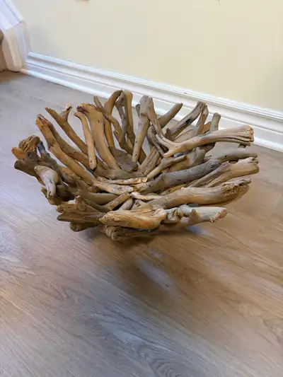 Large Sculptural Driftwood Art Bowl – Coastal Centrepiece, View more