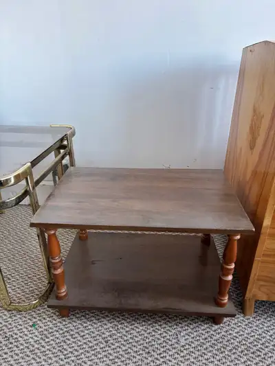 Wood End Table with Lower Shelf, View more