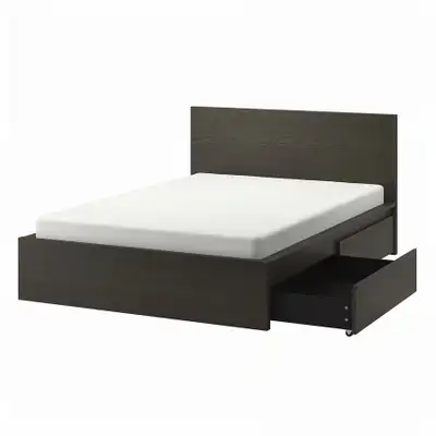 Ikea Malam Queen Bed Frame and 4 Drawers, View more