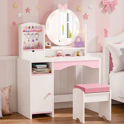 Girls vanity with chair , View more