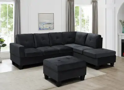 Relax, unwind, and organize with our Cozy Sectional with Storage Ottoman. Designed for modern homes,...