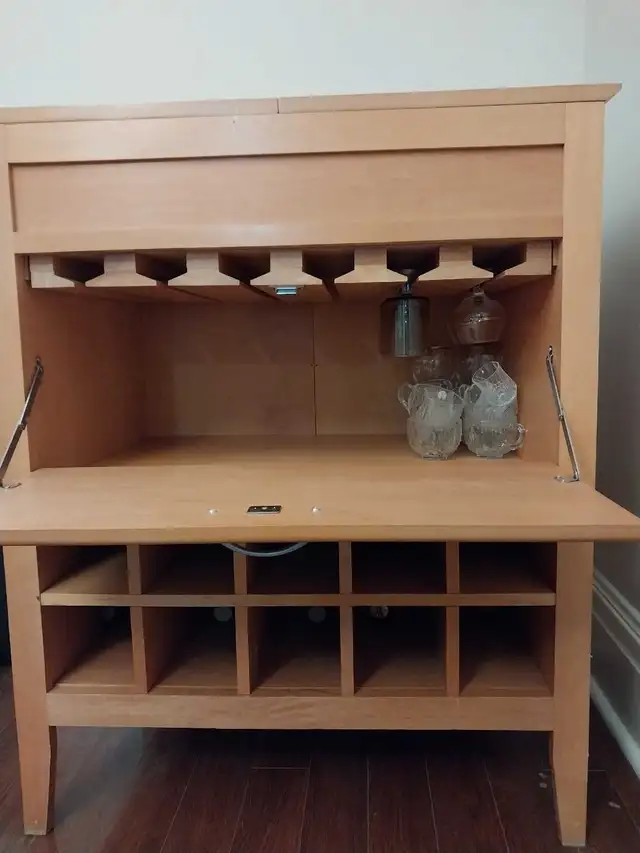 Wooden Bar Cabinet with Wine Rack. IT'S AVAILABLE! in Hutches & Display Cabinets in City of Toronto - Image 3