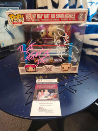 Bret Hart And Shawn Michaels Signed Funko 