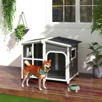 Wooden Dog House Outdoor with Removable Bottom