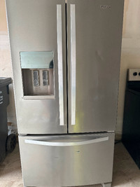 Whirlpool stainless steel fridge double door for sale