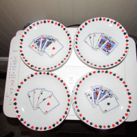 12 POKER/EUCHRE/CARD DESSERT PLATES