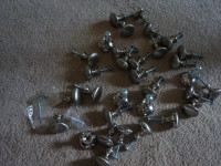32 Brushed Nickel Knobs for Sale.  With screws.