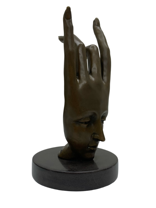 Face on Gestured Hand Bronze Sculpture in Arts & Collectibles in Oshawa / Durham Region - Image 2