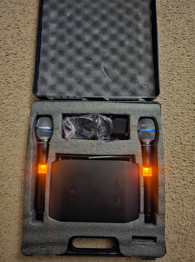 Wireless Microphone Set – 2 Mics with Console, View more