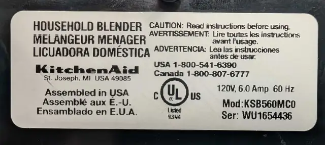 KitchenAid Blender in Processors, Blenders & Juicers in Hamilton - Image 8