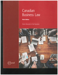 Canadian Business Law 3rd Edition 9781772552812
