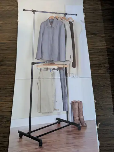 Clothing Rack - 2 Levels, Portable, Excellent., View more