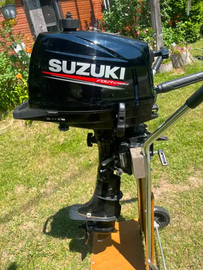 2020 six hp Suzuki four stroke outboard; very low hours; looks and runs like new; $1500; call 613-37...