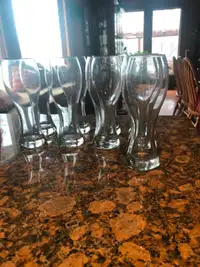 Nine 20 Ounce Beer Glasses