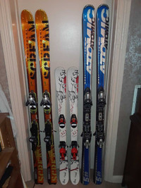 Downhill skis, pole, boots