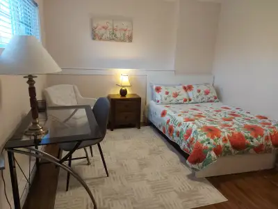 Furnished room for month to month rent from May 1-st for One Single Female in clean 3 bedrooms apart...