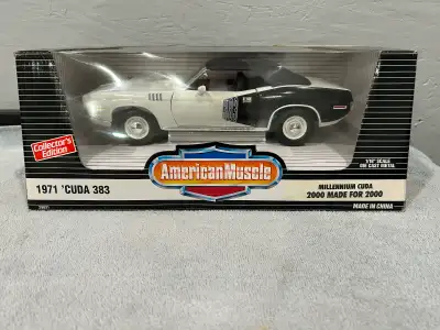 1971 Cuda 383 white convertible black top 1/18 Diecast, View more