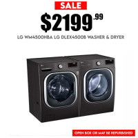 Our Huge Sale Is Here! LG WM4500HBA LG DLEX4500B Washer & Dryer