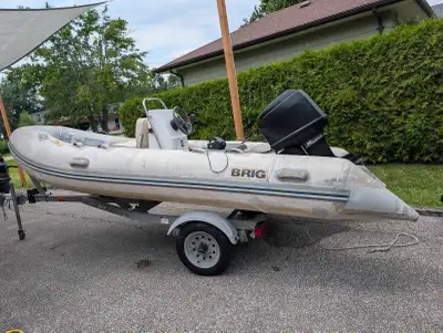This Brig F400 is an inflatable boat featuring a 40HP Mercury outboard engine, and it comes complete...