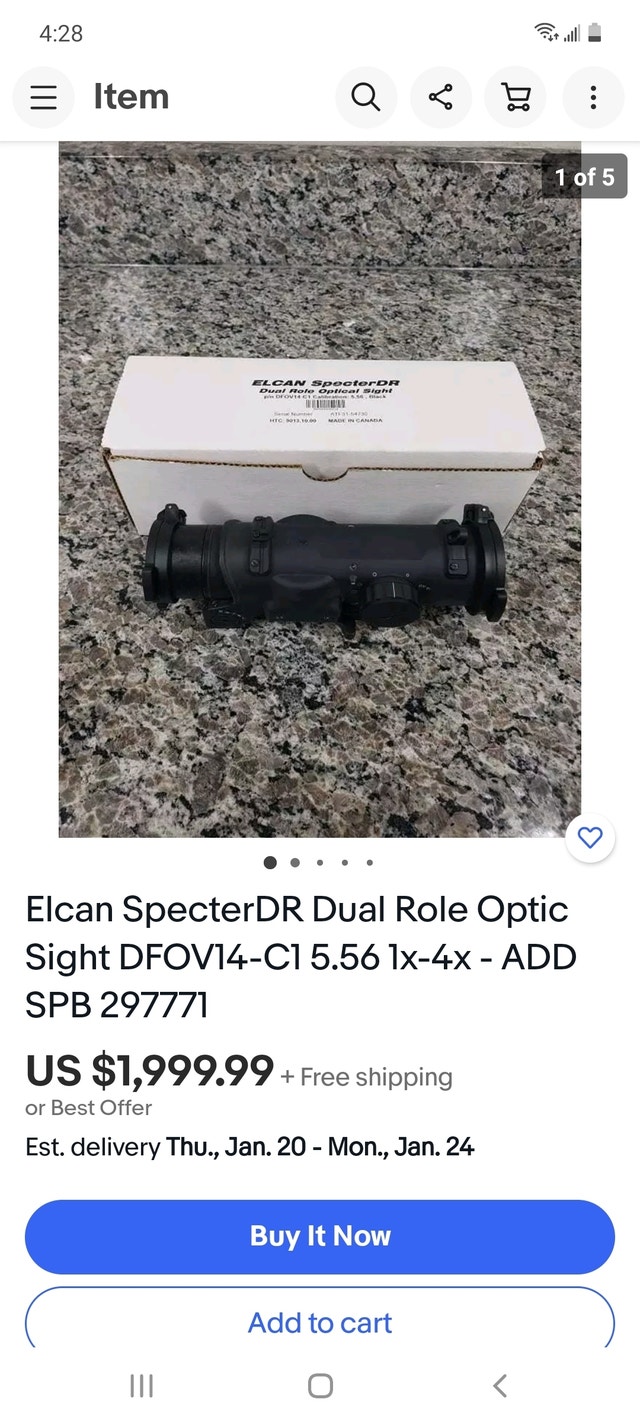 Elcan SpecterDR Dual Role Optical Scope Fishing, Camping & Outdoors