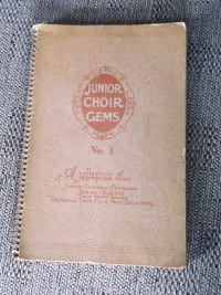 Antique Book- "Junior Choir Gems" Spiral-bound– date 1923-MORE!