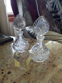 ~ FIRST $25 EACH ~ 2 Princess House Crystal Perfume Bottles ~