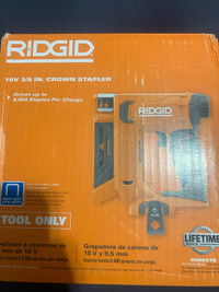 Brand New In Sealed Box RIDGID 18V Cordless 3/8inch Crown Staple