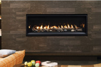 Linear Gas fireplace with 55 inch and  Led lights