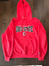 Ohio State Buckeyes Adult Medium Champion Embroidered Red Hoodie