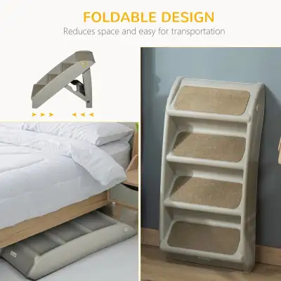 4-Level Portable Dog Stairs, Foldable Dog Steps for Small Dogs, , View more