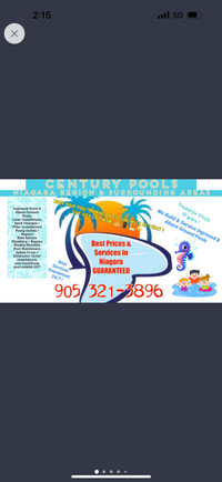 Century Pools Niagara Pool Services 150$ openings and closings 