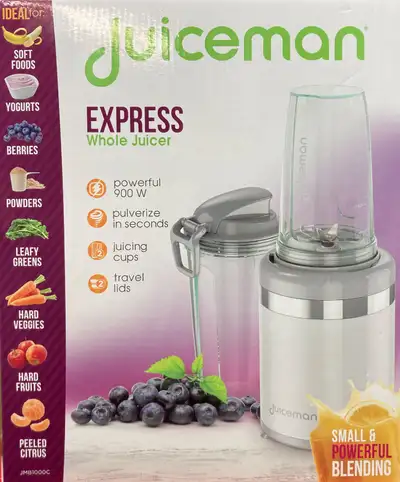 (NEW) Juiceman Express Whole Juicer 2 Blending Jars 24oz White, View more