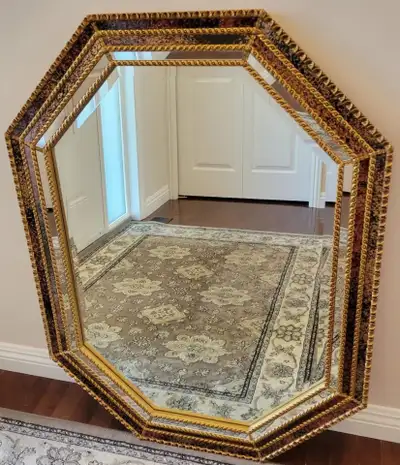 Beautiful Large Gold framed mirror 40" x 30". Like new. Can be h, View more