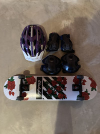 Skateboard and helmet