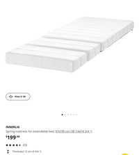 Ikea INNERLIG spring mattress for extendable bed, (twin single