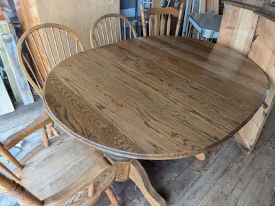Vintage Oak Table with 4 Chairs, View more