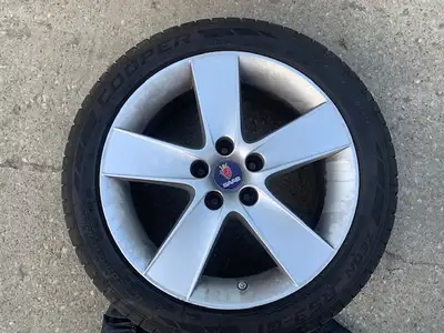 4 Tires on rims 235/45 R17 M+S off of 2013 Saab. Wheels and tires in very good condition. Call/text...