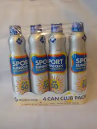 NEW - 4 Cans of SPF 50 Sport Spray Lotion