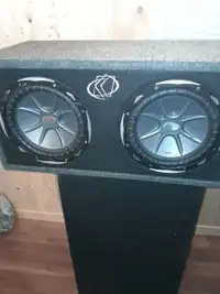 Kicker CVX dual 10 inch subwoofers in ported box rated at 1200 r