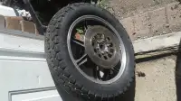 Cool vintage motorcycle rear wheel and tire