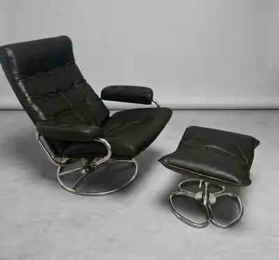 MCM Ekornes Stressless Leather Recliner with foot stool, View more