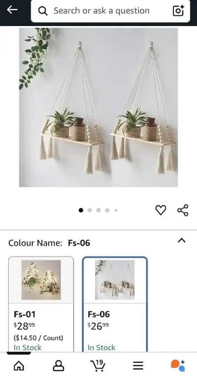 Brand New Wooden Wall Hanging Shelves Set of 2 Macrame Floating Hanging Shelf with Tassel Boho Wall...